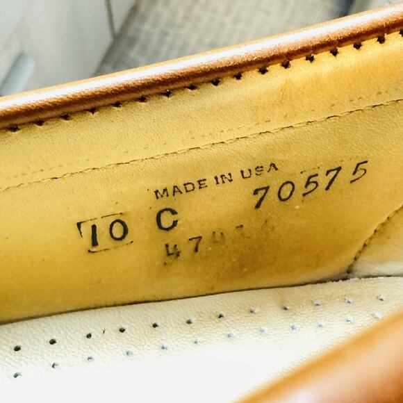 Allen Edmonds Shoes Mens 10 C Brown Leather Loafers Dress USA Springvale - Picture 10 of 11